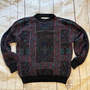 McGregor Vintage Geometric Sweater Multicolor, Men's Large, 80s/90s Biggie